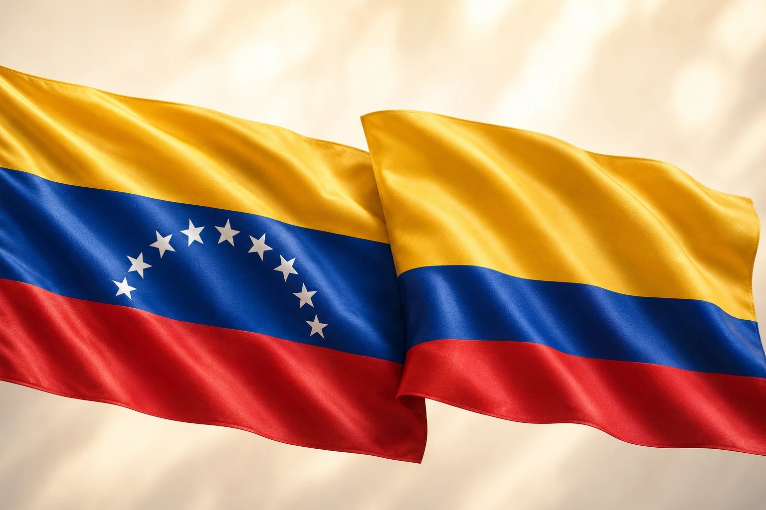 Banderas de Venezuela y Colombia